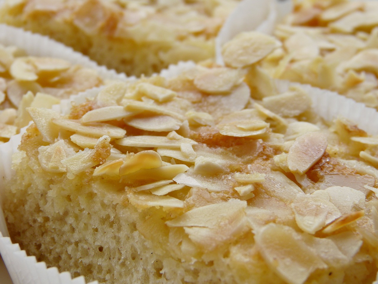 butter cake almonds almond tiles free photo