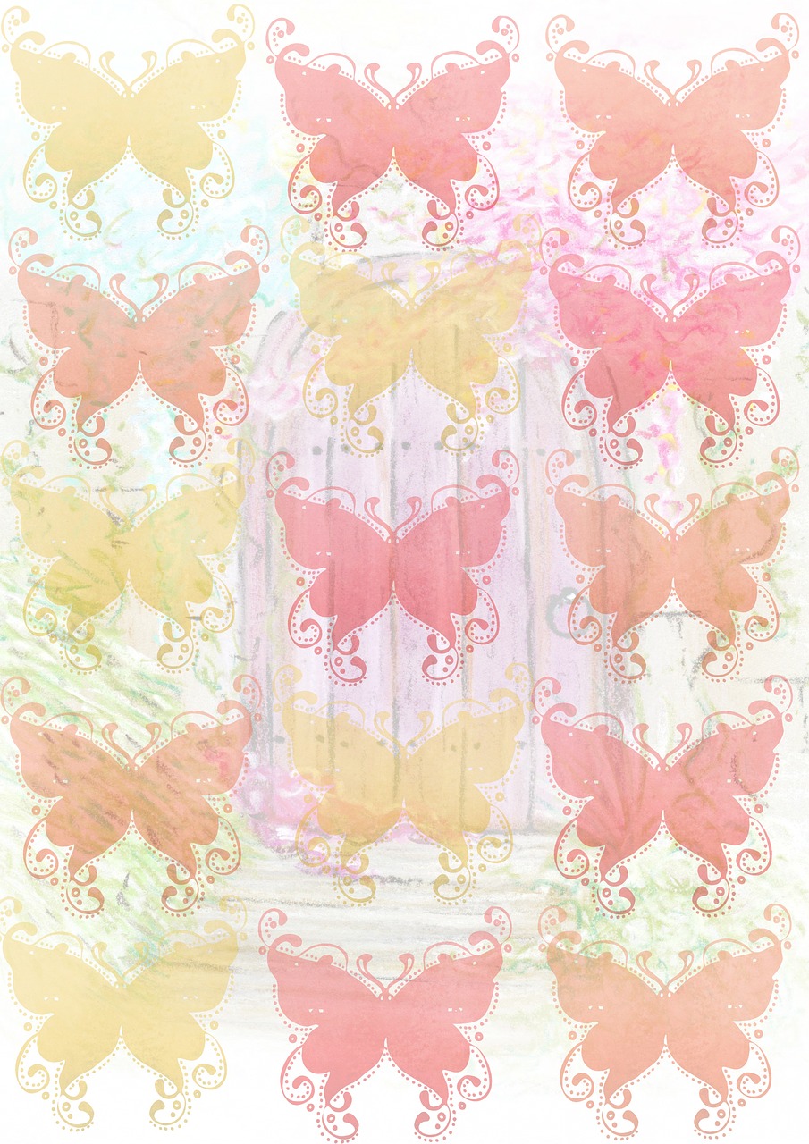 butterflies pink yellow free photo