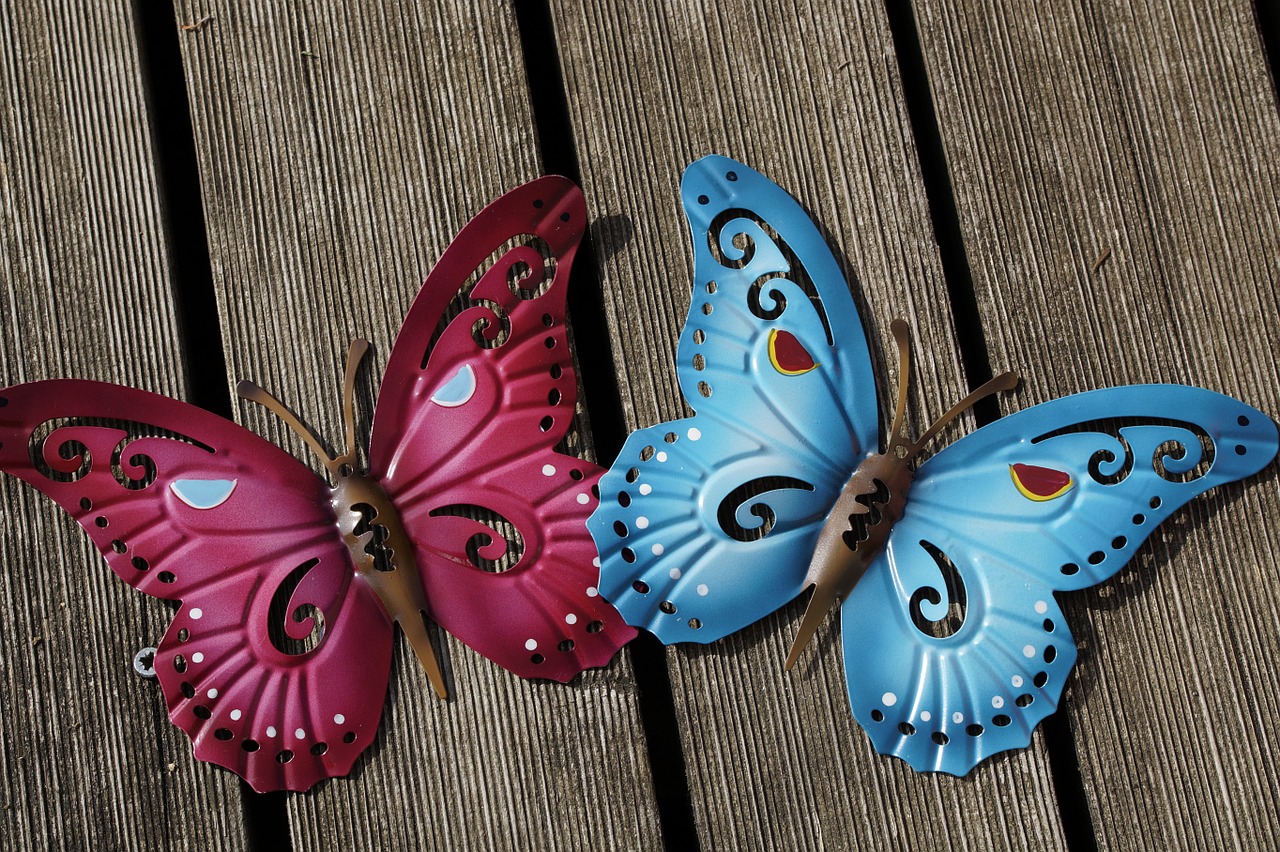 butterflies pair artificial free photo