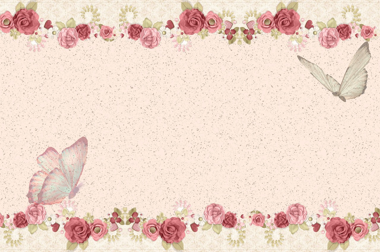 butterflies  background  roses free photo