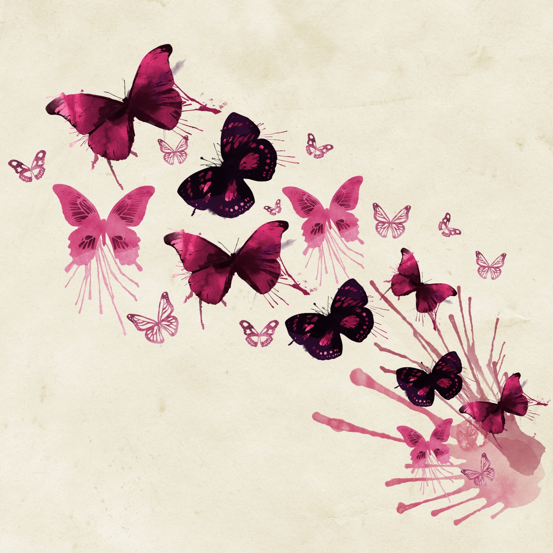butterflies watercolor art free photo