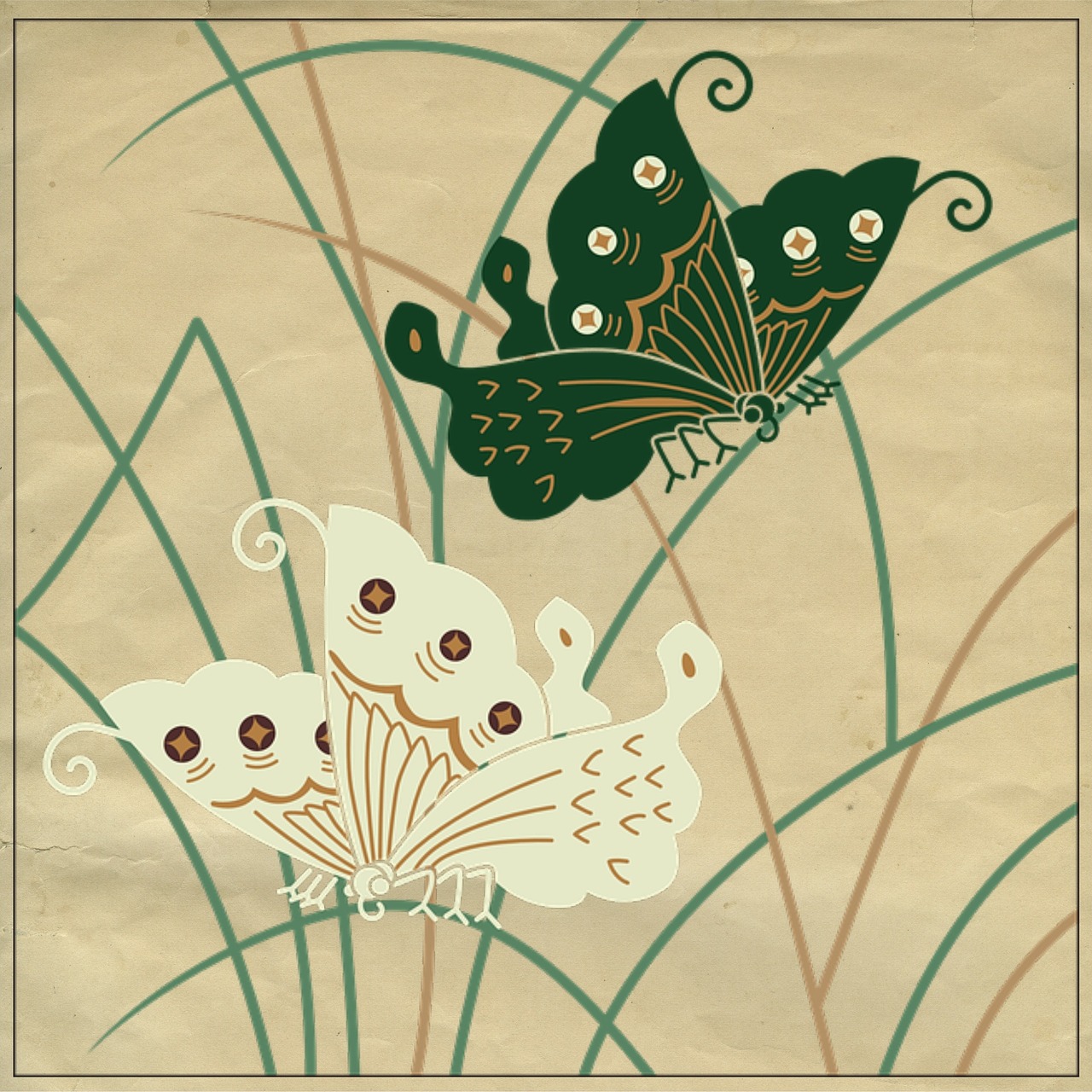 butterfly paper retro free photo