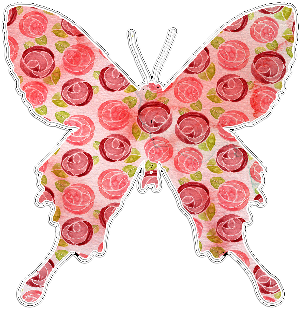 butterfly pink floral clipart free photo