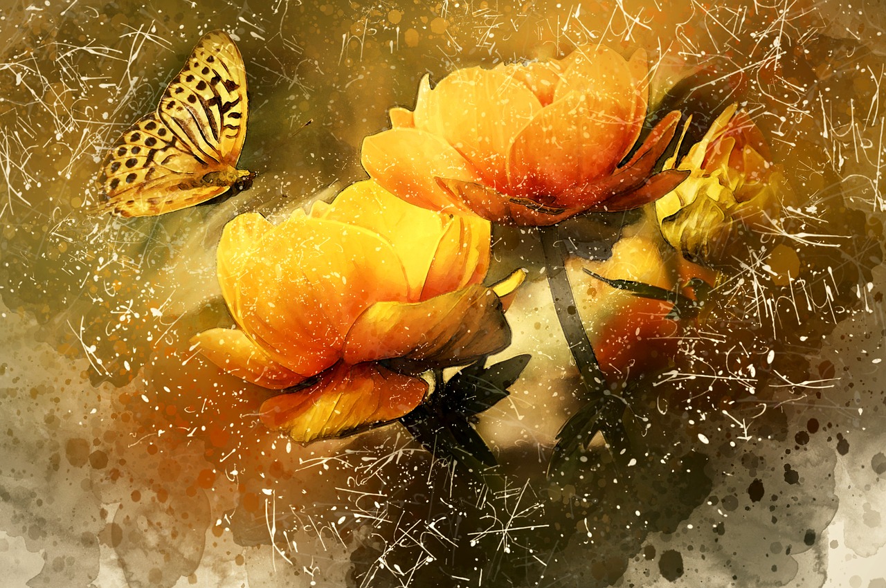 butterfly yellow flowers free photo