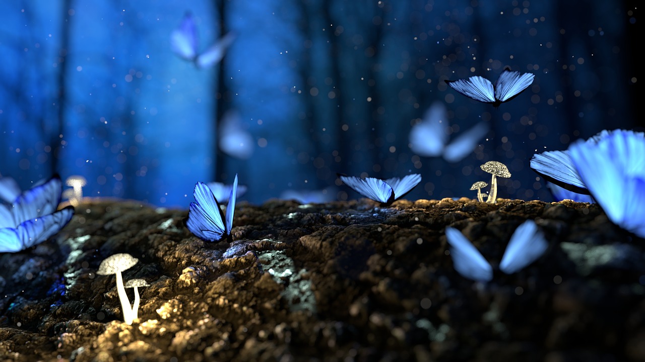 butterfly 3d blue free photo