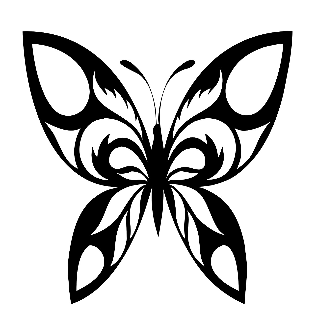 butterfly tattoo silhouette free photo