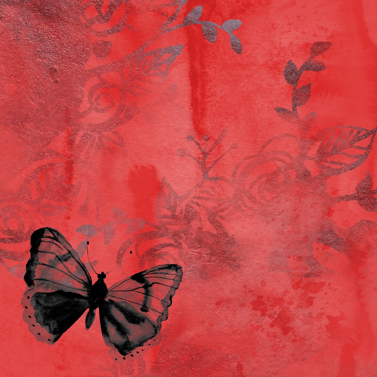 butterfly background red free photo