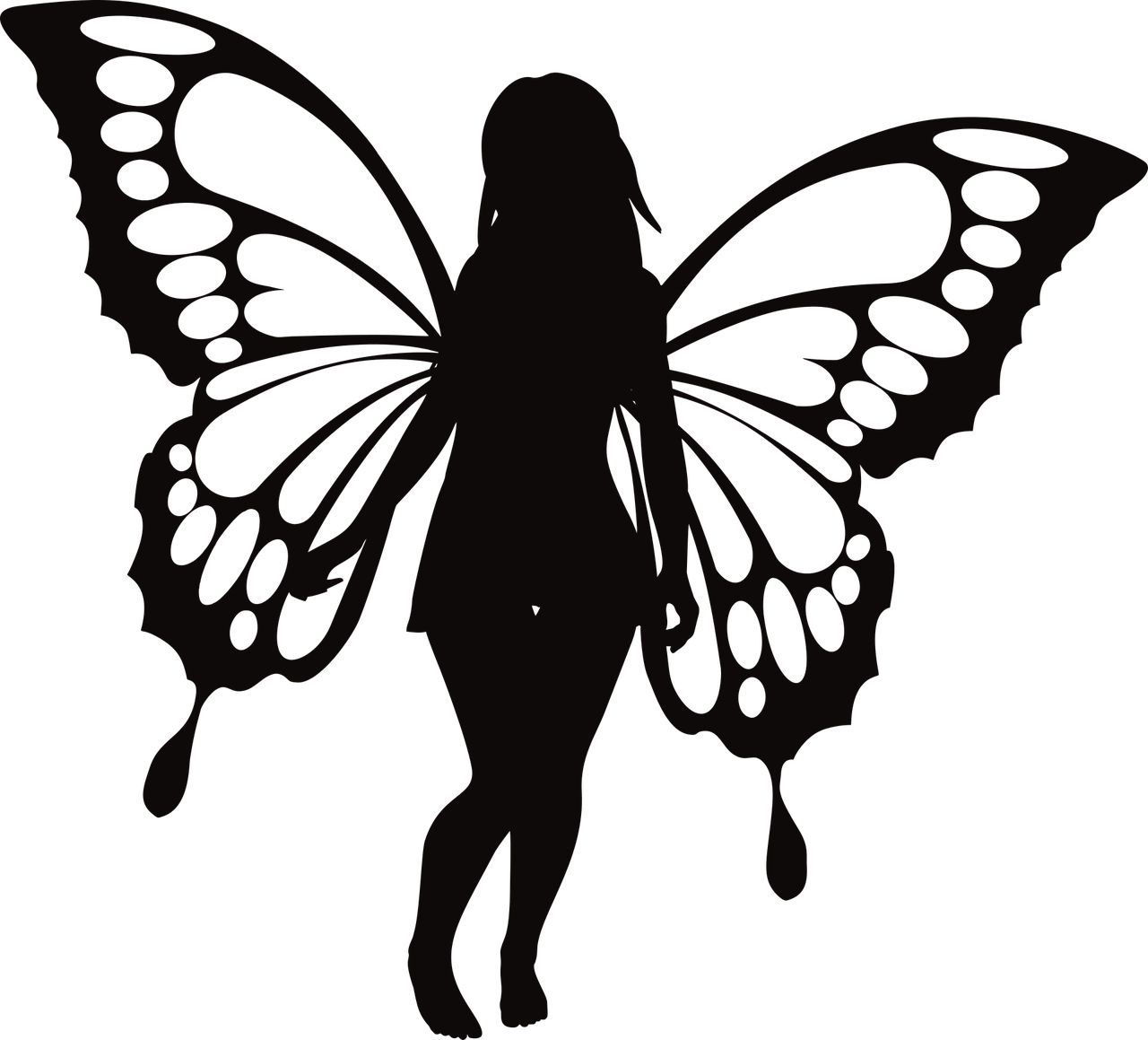 butterfly  woman  silhouette free photo