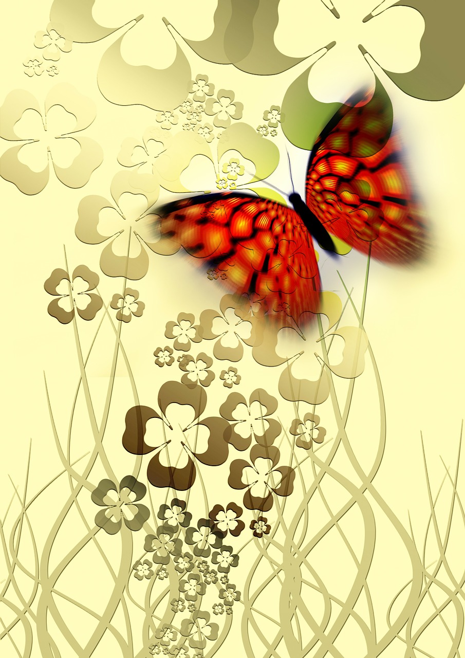 butterfly shamrocks background free photo