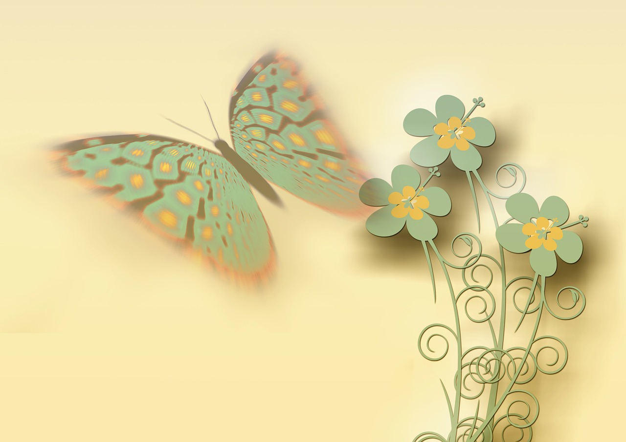 butterfly flowers decoration free photo