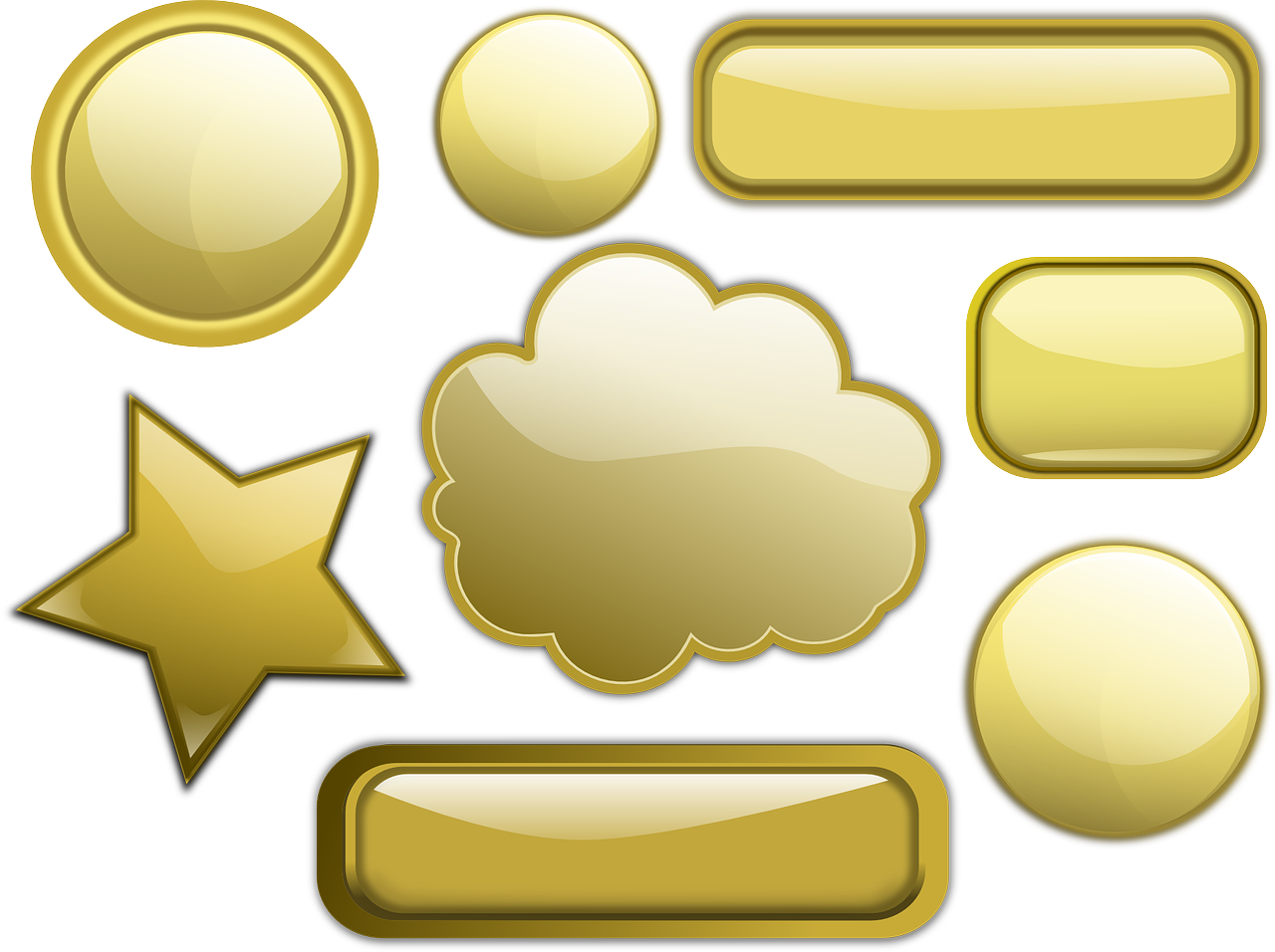 buttons gold glossy free photo