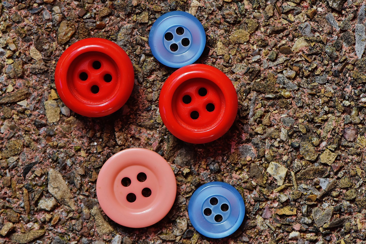 buttons 4 holes colorful free photo