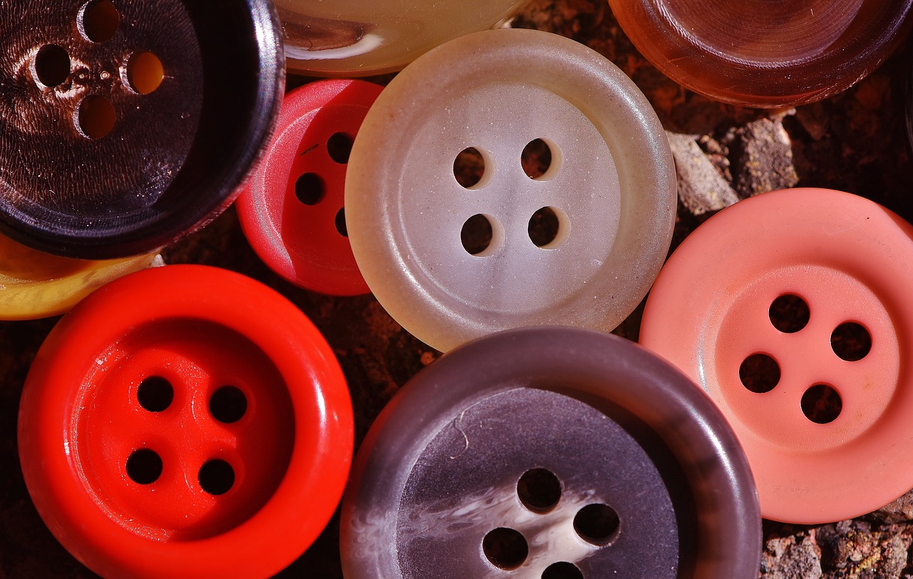 buttons 4 holes colorful free photo