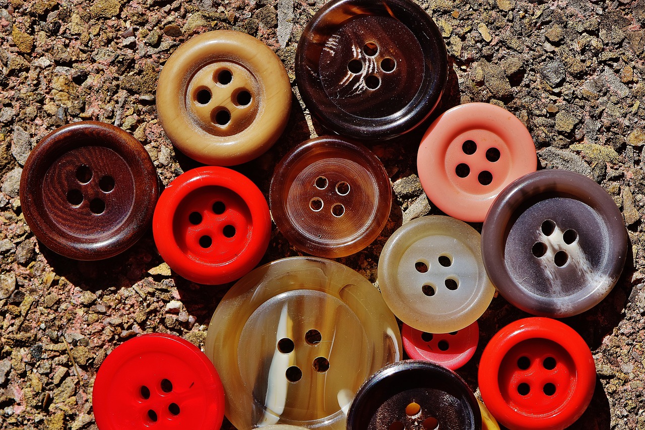 buttons 4 holes colorful free photo