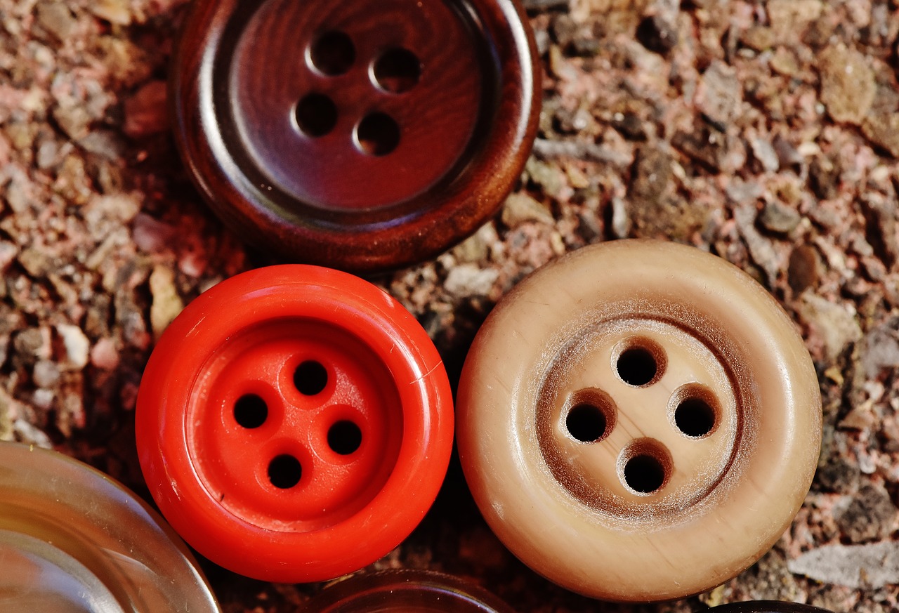 buttons 4 holes colorful free photo