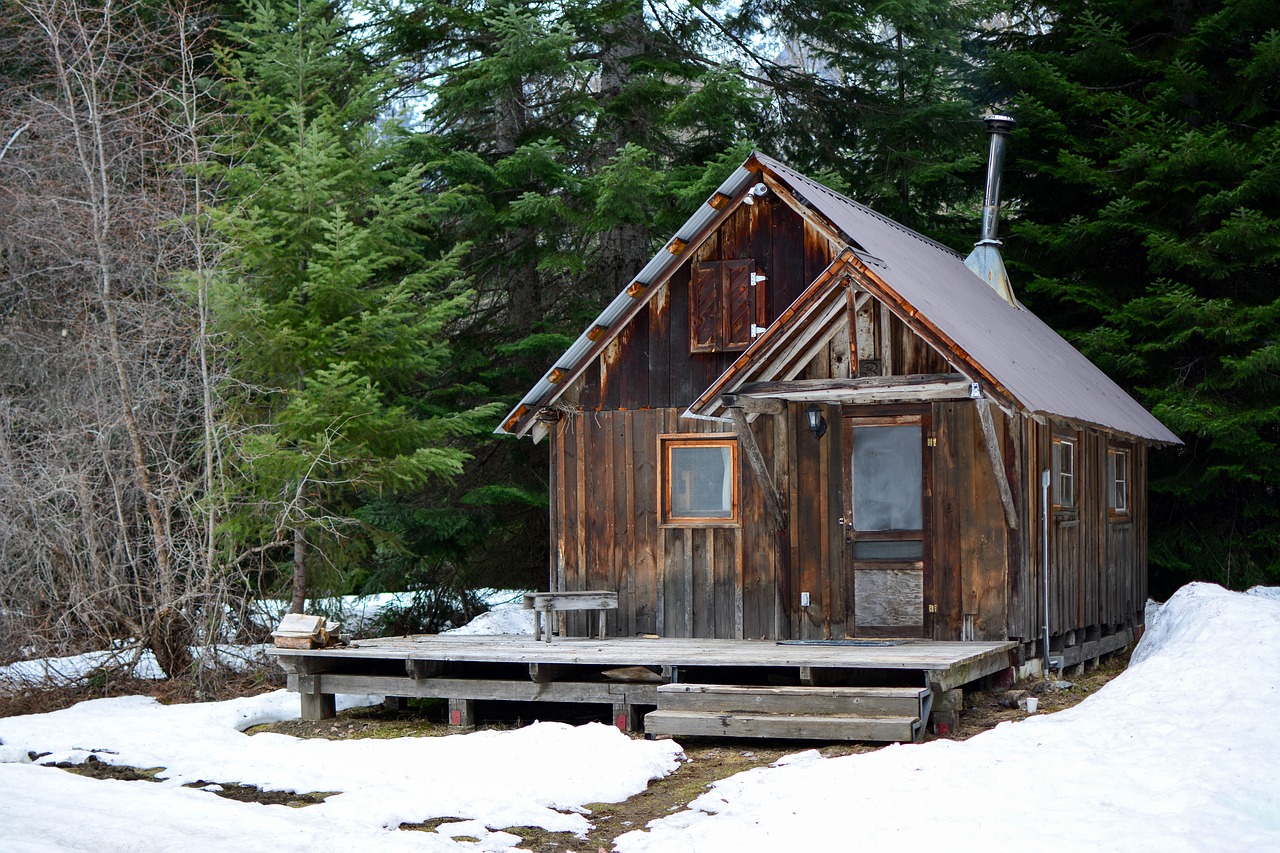 cabin snow winter free photo