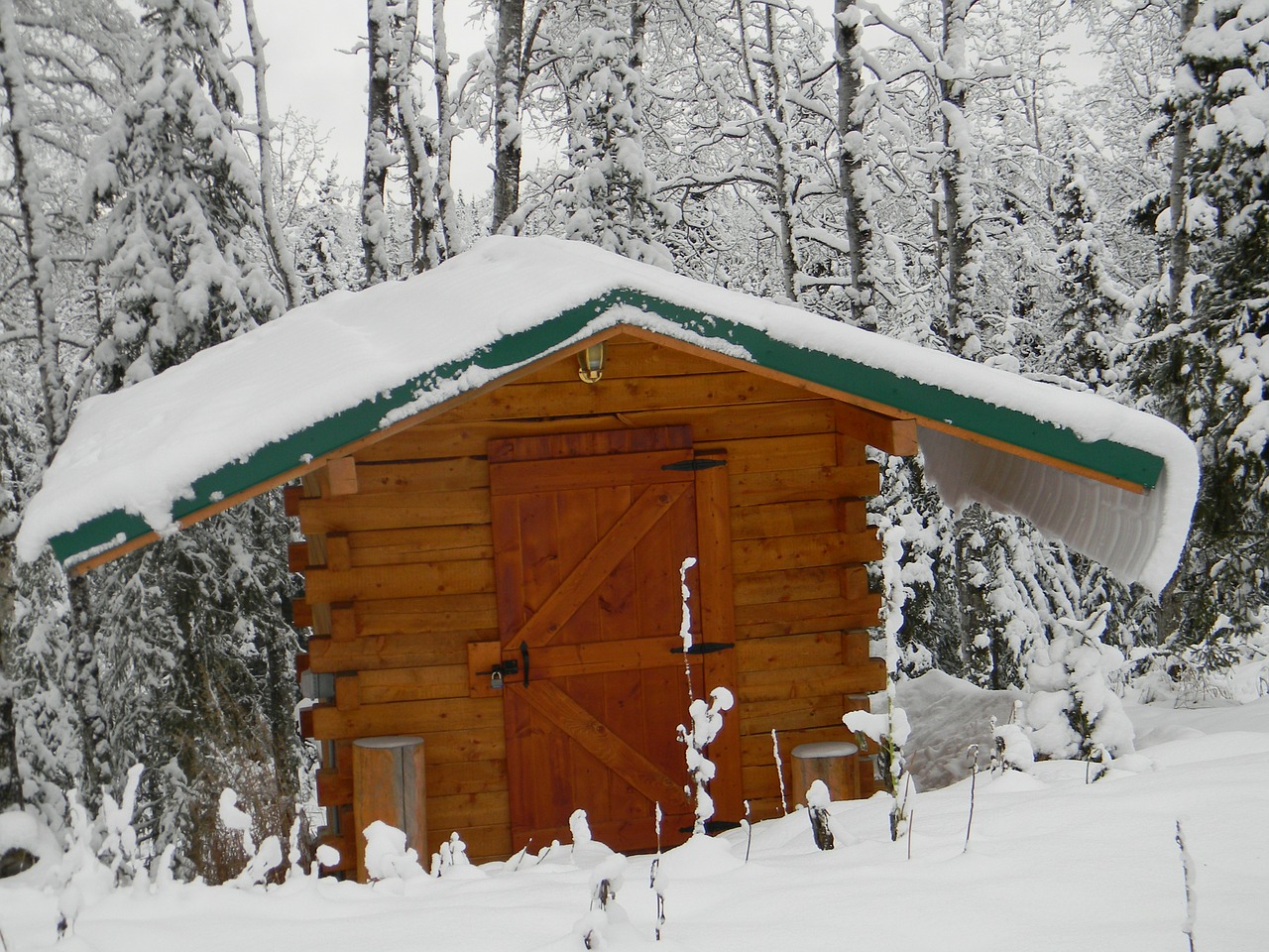 cabin snow winter free photo