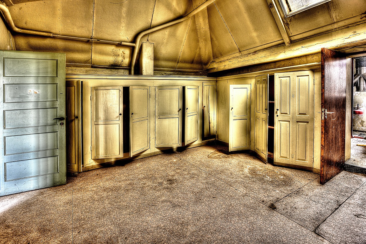 cabinets doors hdr free photo