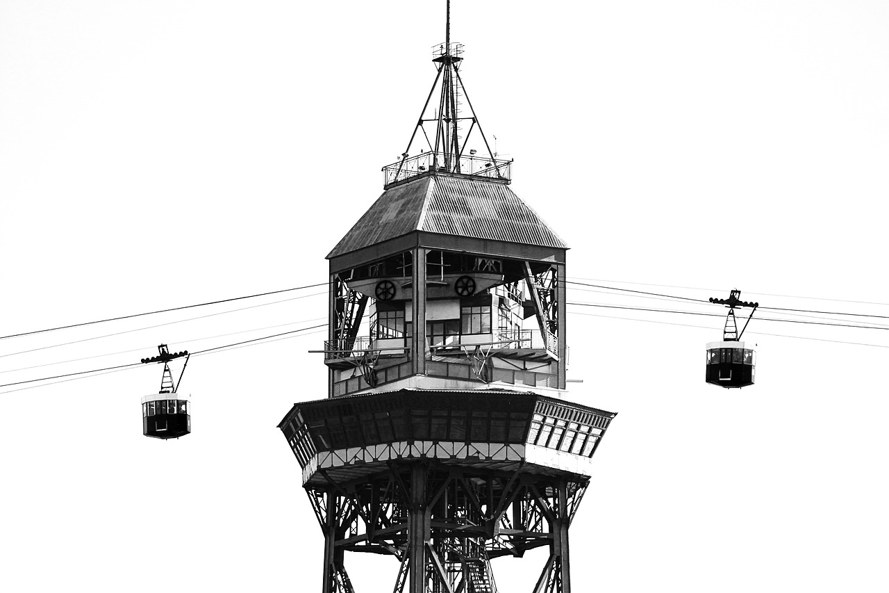 cable car barcelona spain free photo