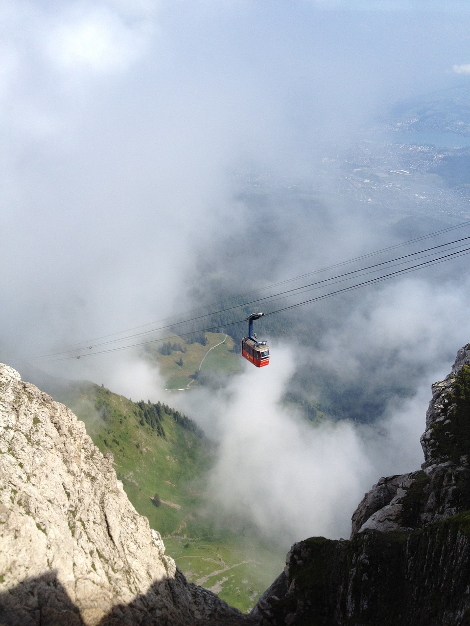 cable car mountains view free photo
