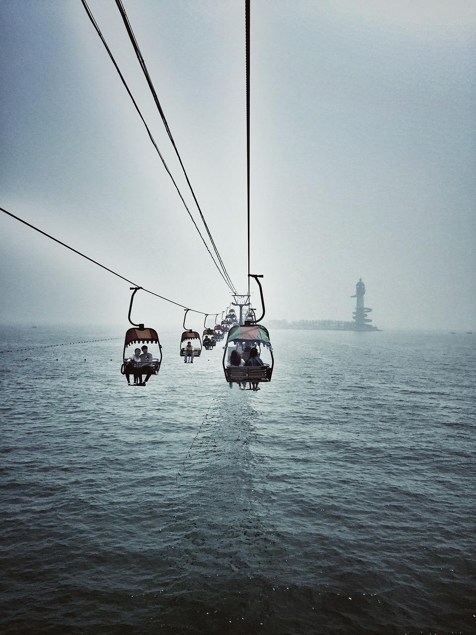 cable car  sea  qingdao free photo