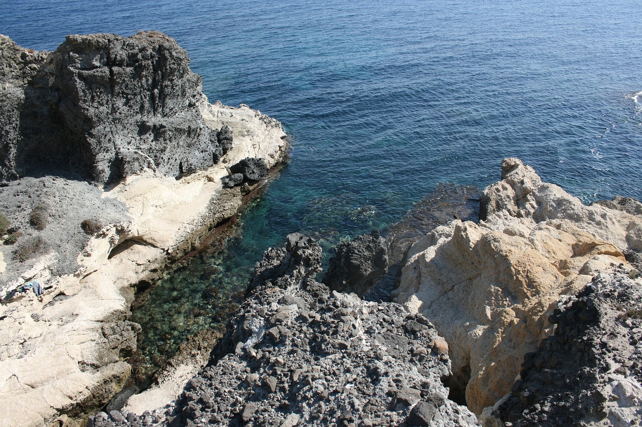 cabo de gata beach cliff free photo
