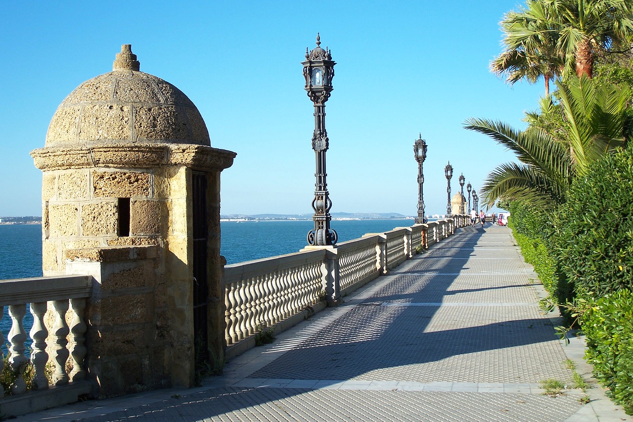 cadiz spain streetlights free photo