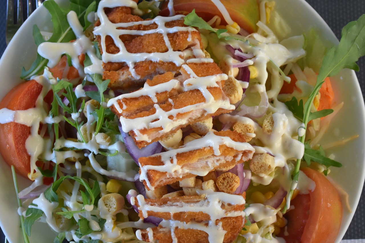 caesar salad salad chicken free photo