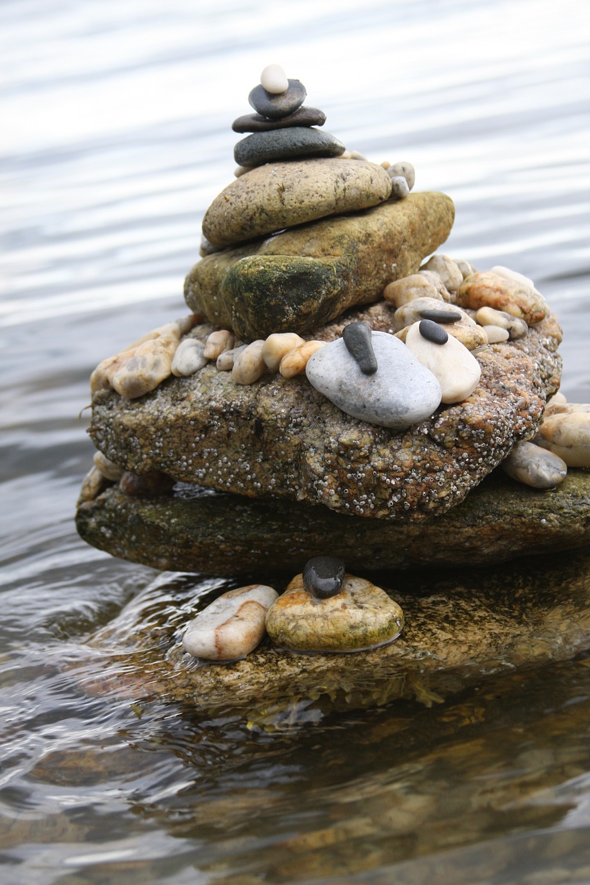 cairn nature art rock free photo