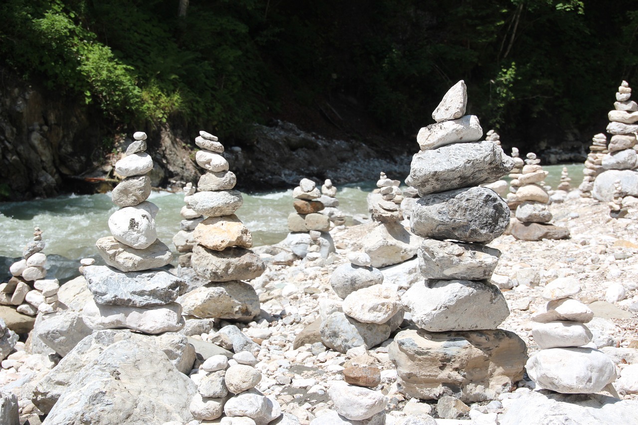 cairn stone pile stones free photo