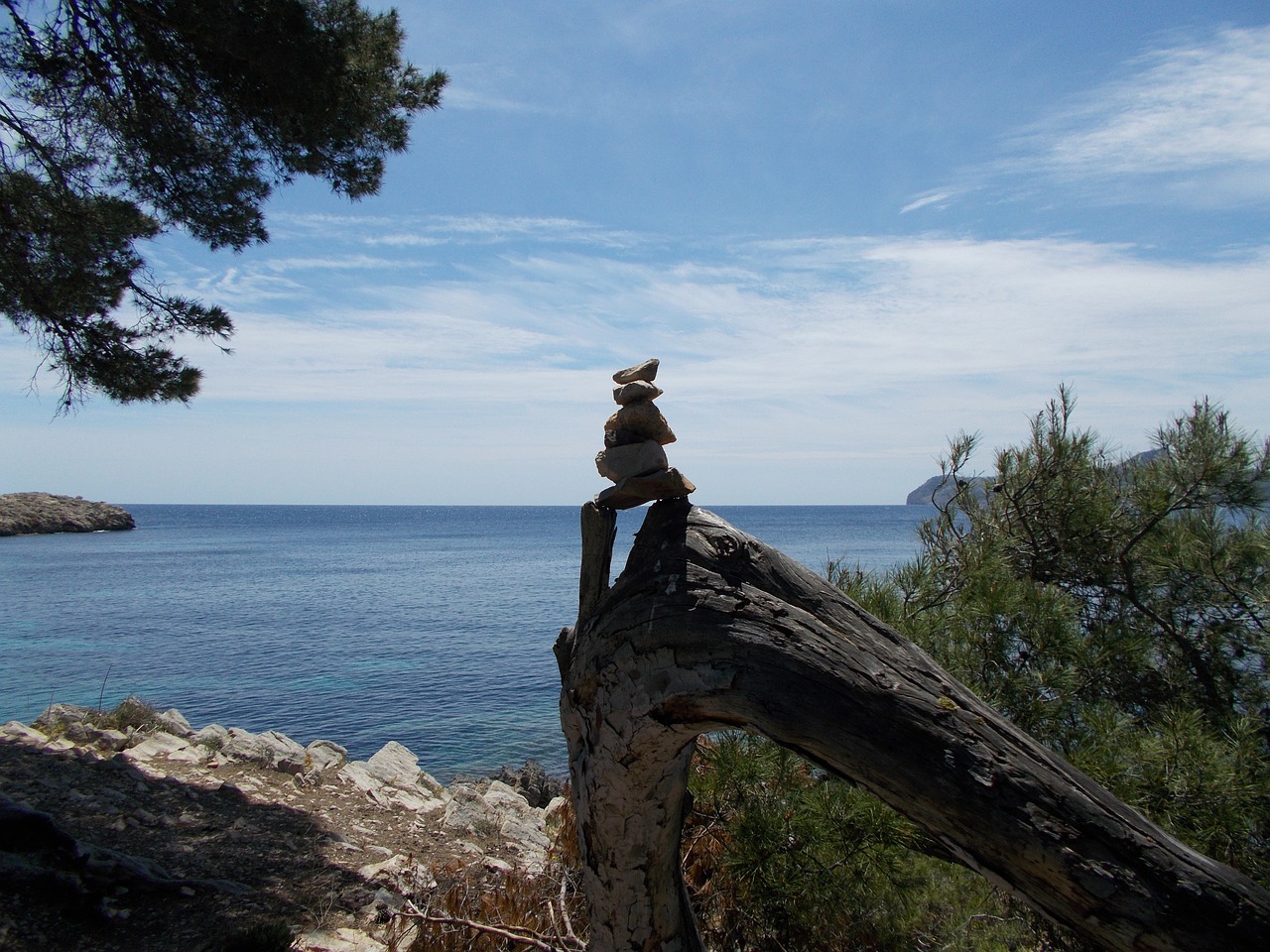 cairn stones sea free photo