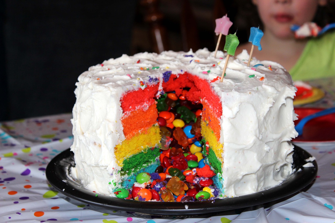 cake rainbow birthday free photo