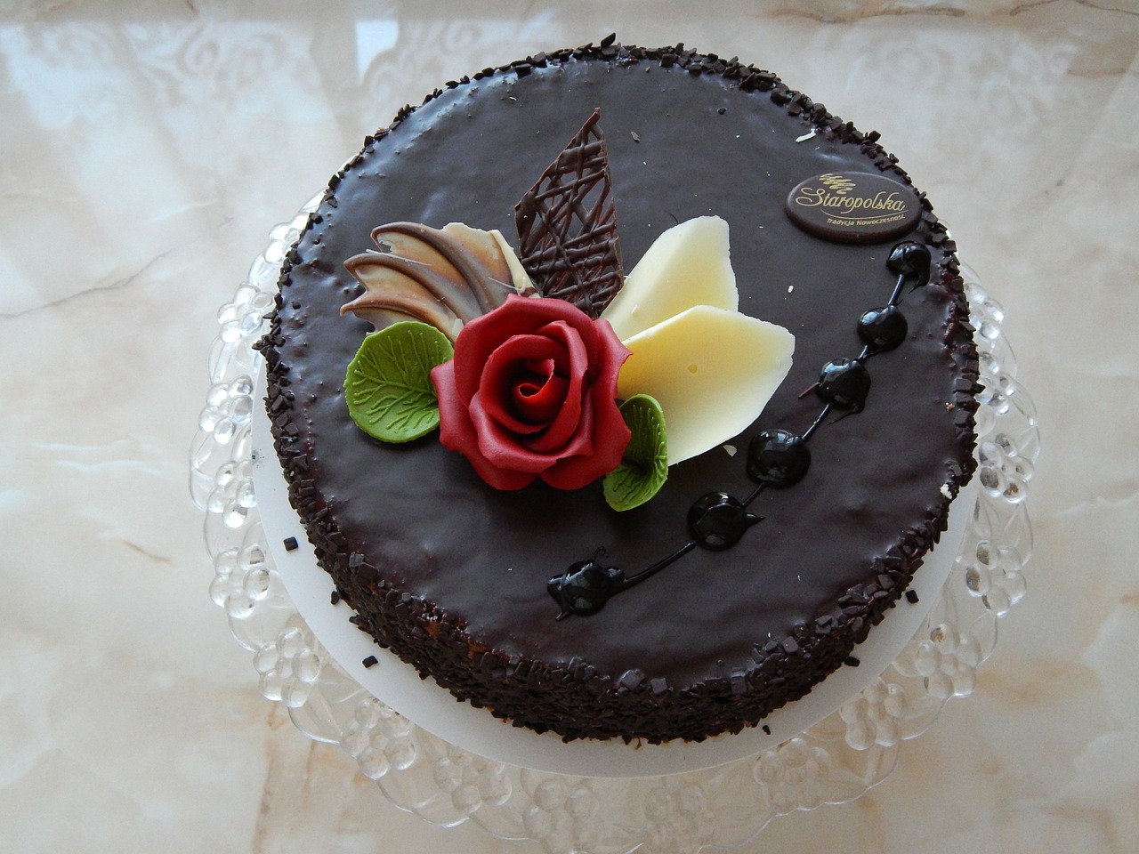 cake rose chocolate free photo