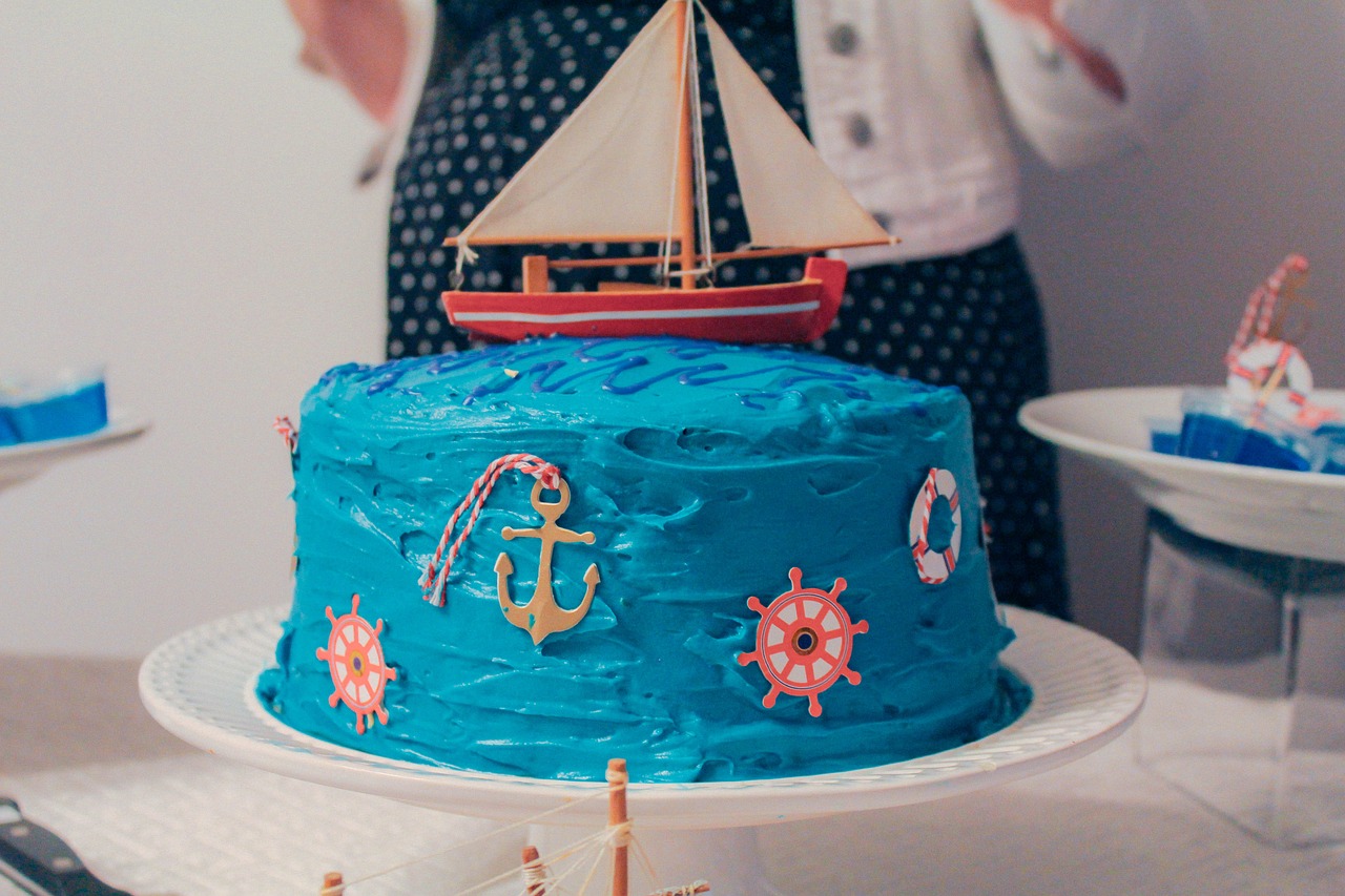cake  sailboat  blue free photo
