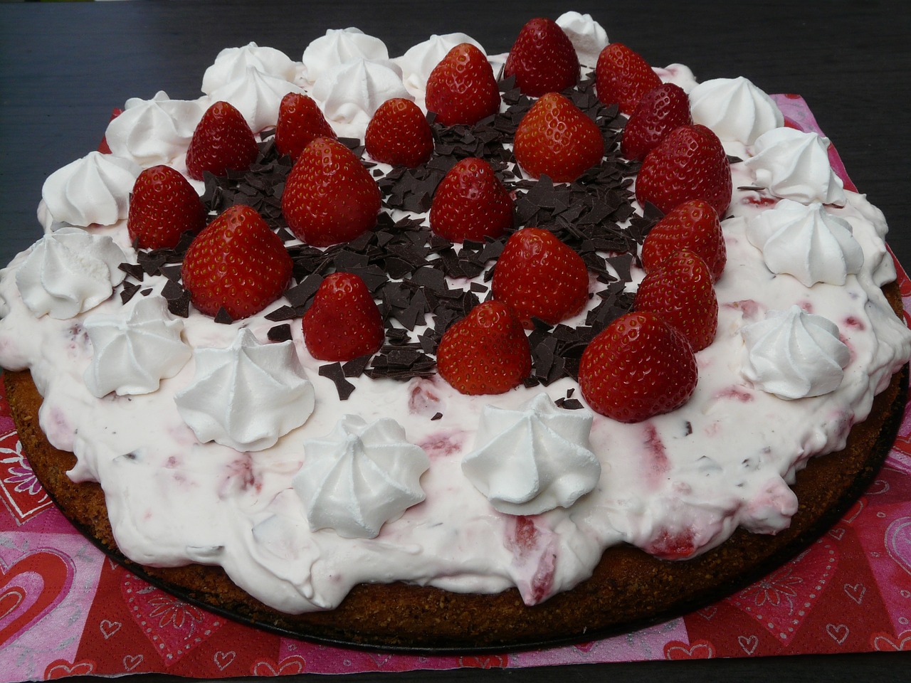 cake strawberry pie strawberries free photo