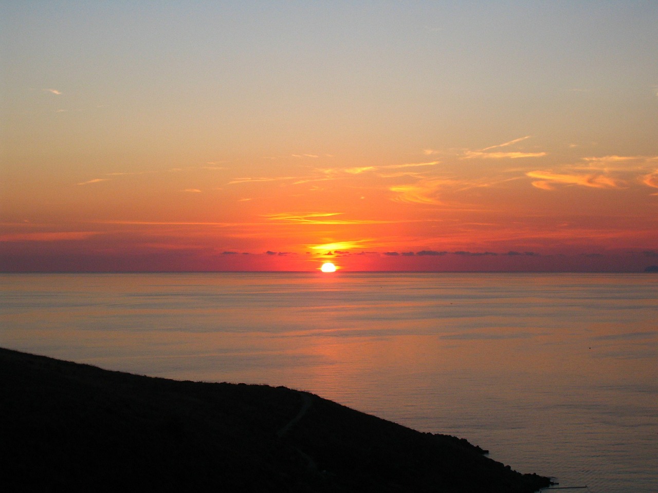 calabria sunset sea free photo