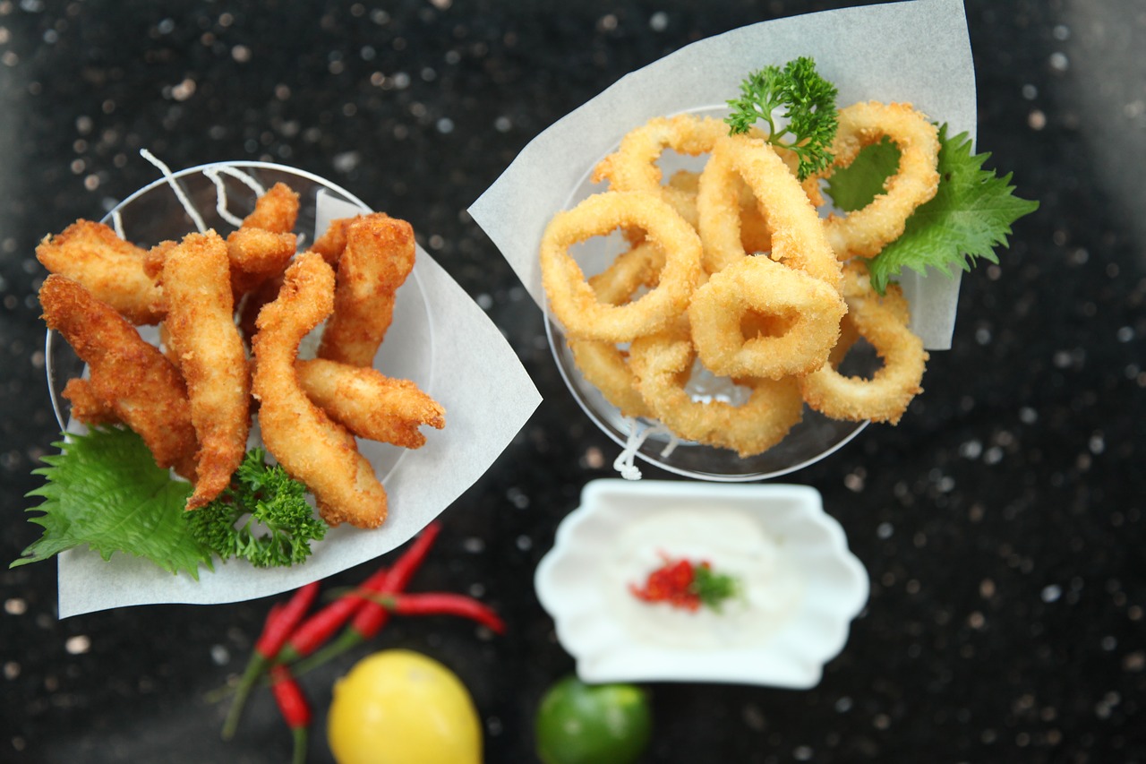 calamari fried chicken fingers snacks free photo