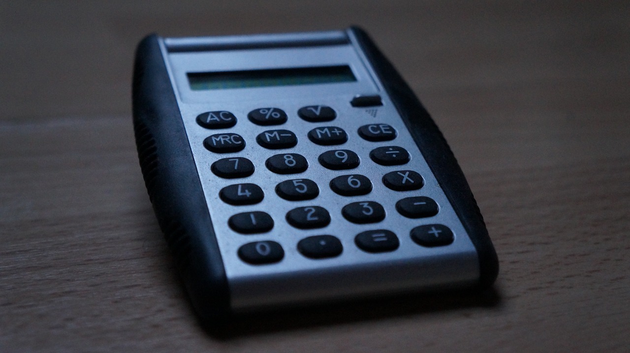 calculator grey oblique free photo