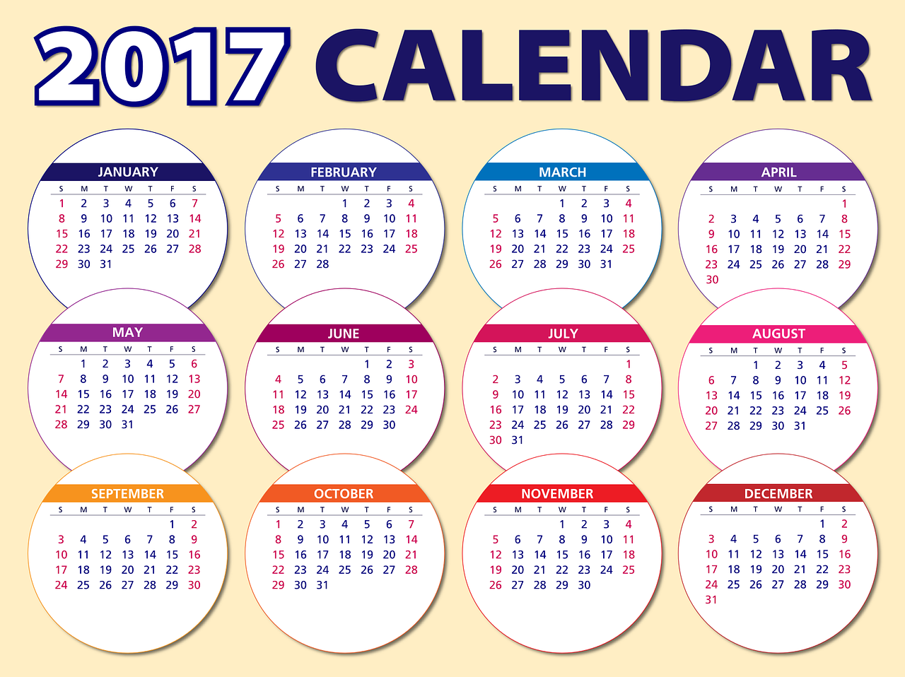 calendar 2017 agenda free photo