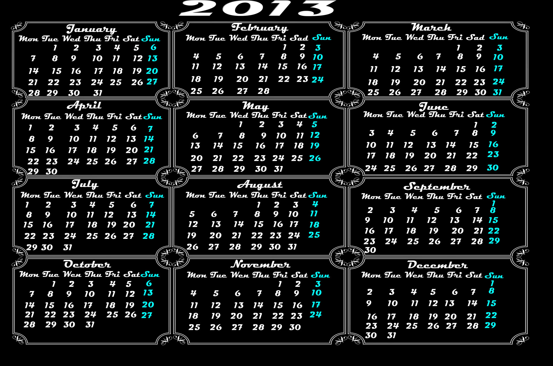 calendar 2013 january free photo