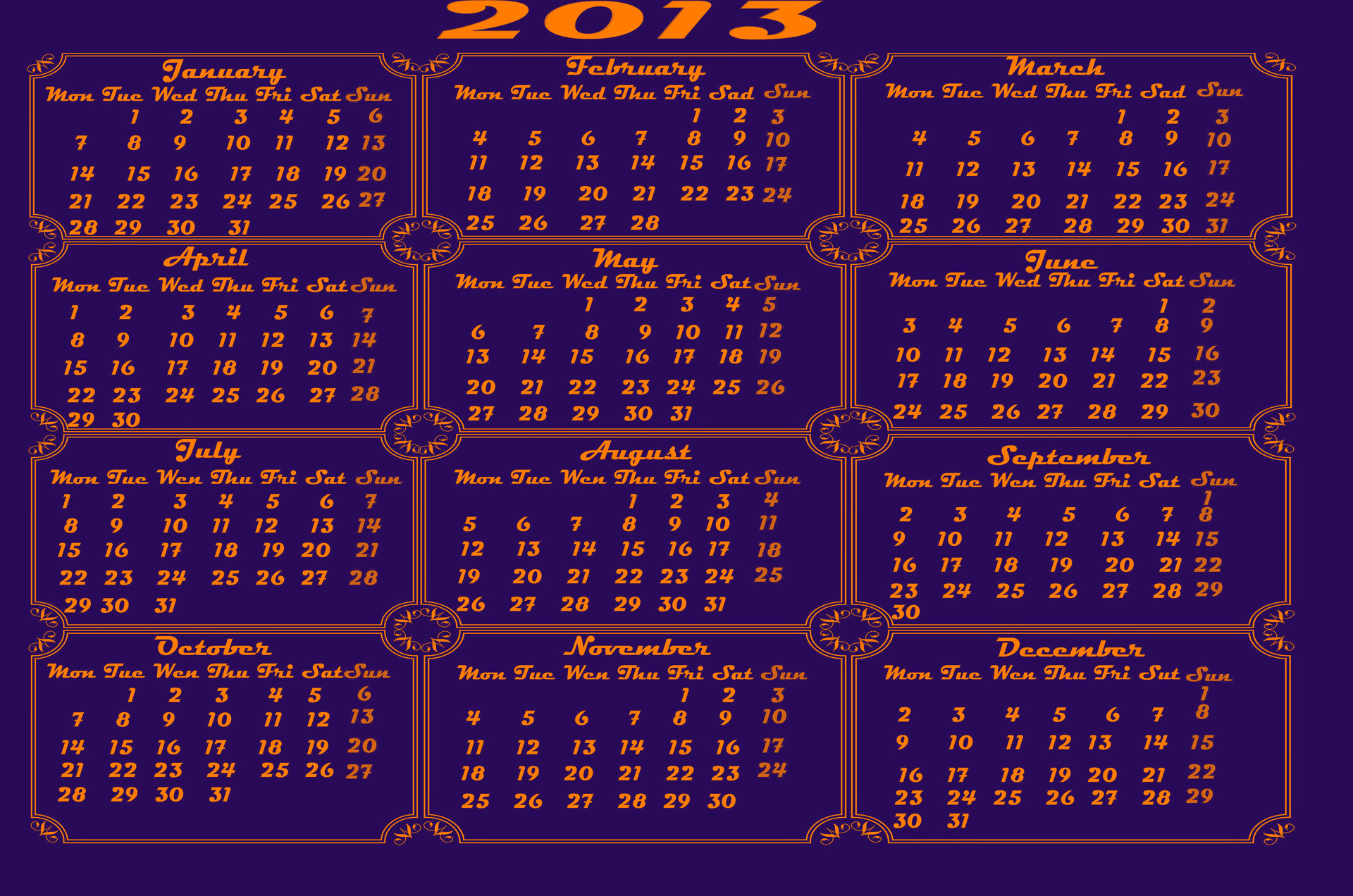 calendar 2013 january february free photo