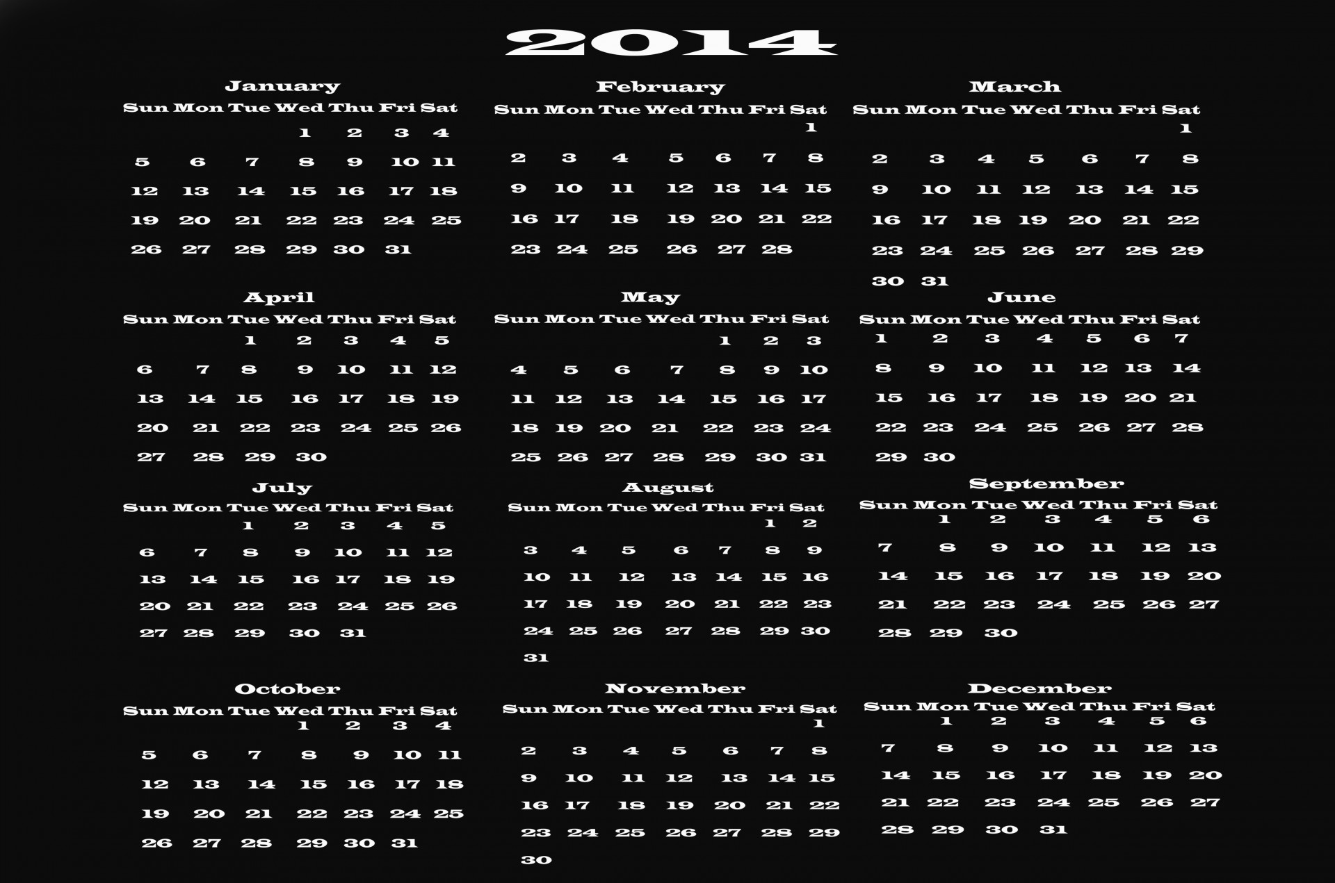 2014 calendar vector free photo