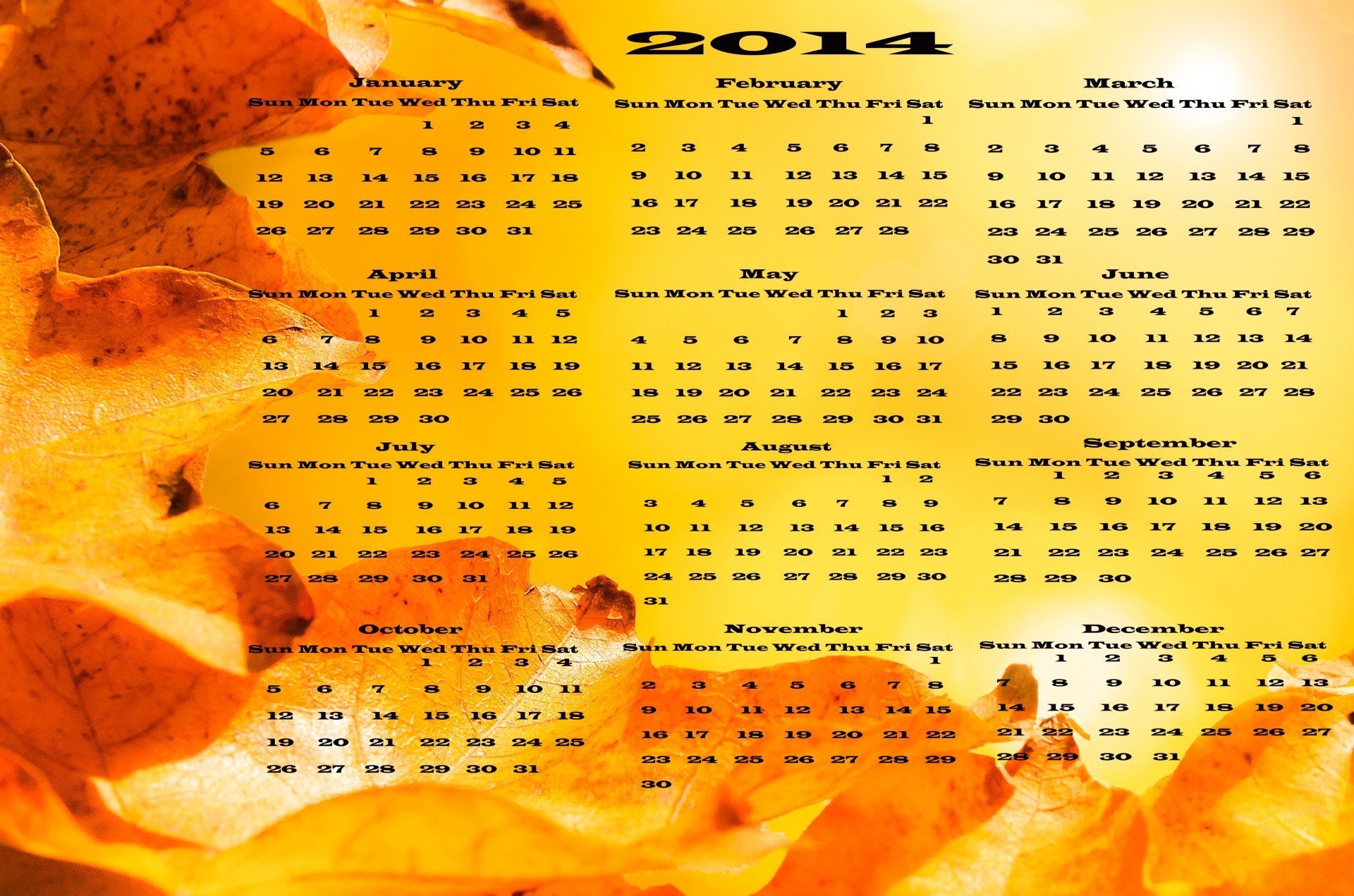 Осенний лист календаря