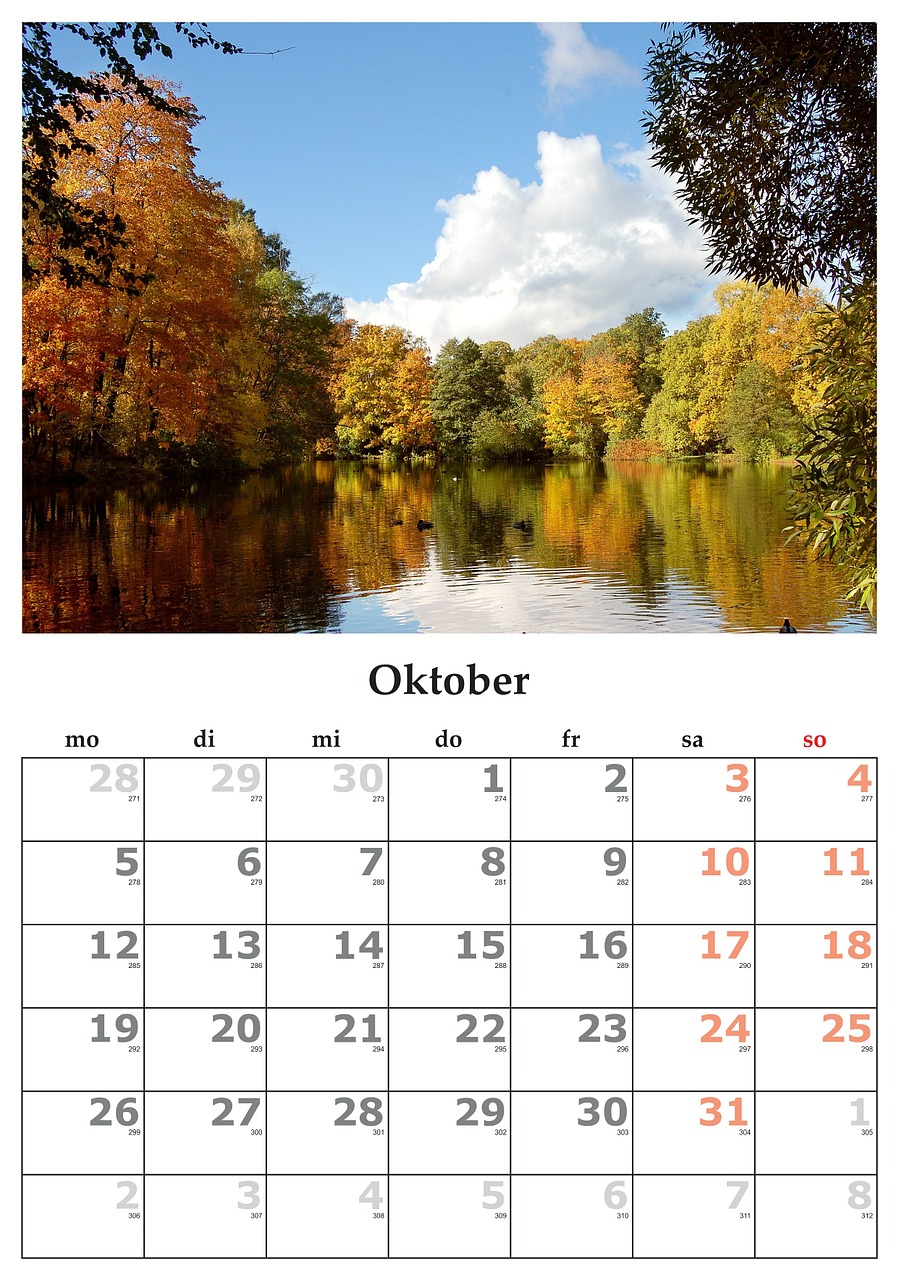 calendar month october free photo