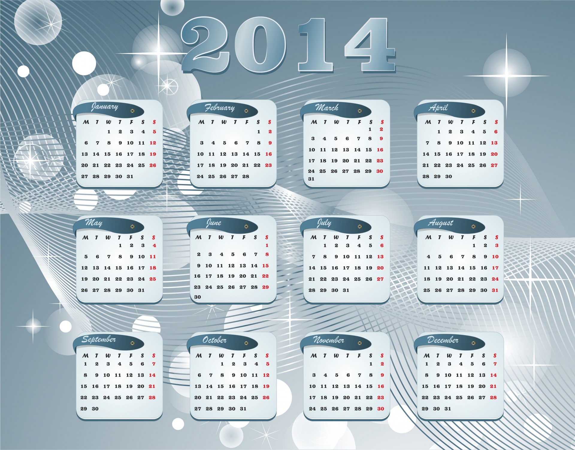 calendar 2014 abstract free photo