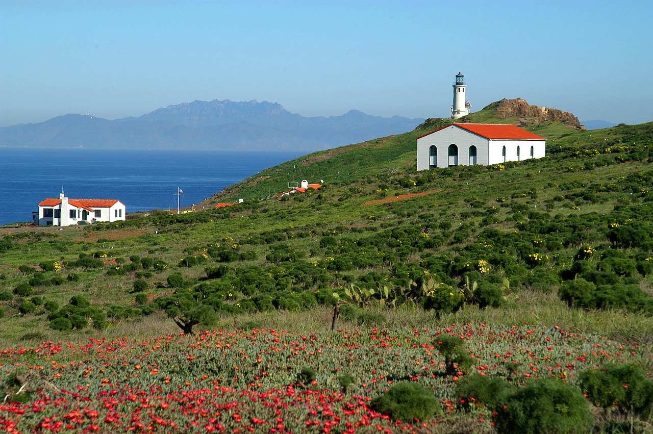 california church sea free photo