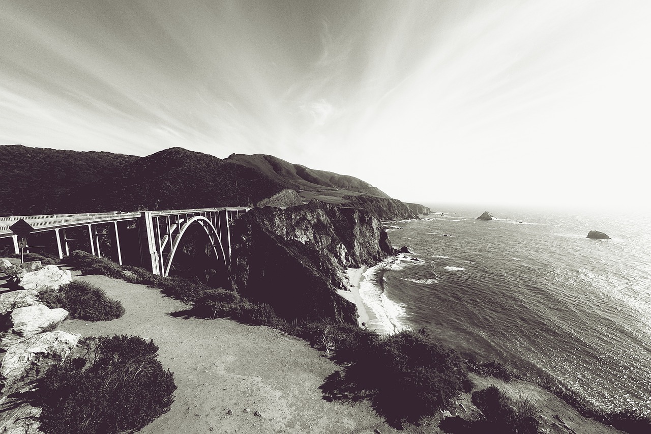 california bixby bridge pacific coast highway free photo