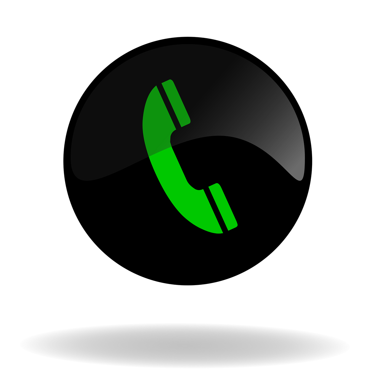 call call button black and green button free photo