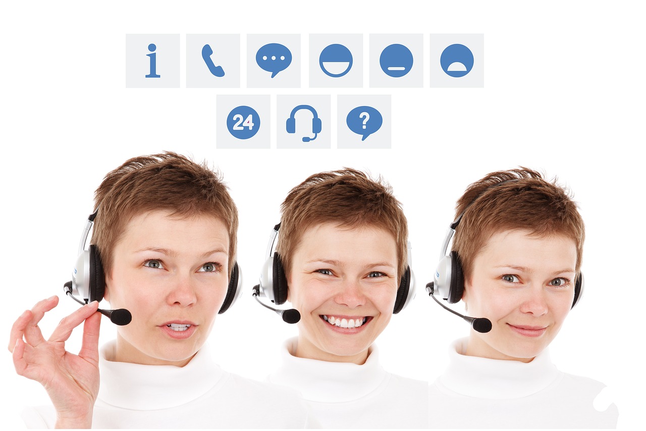 call center  headset  woman free photo