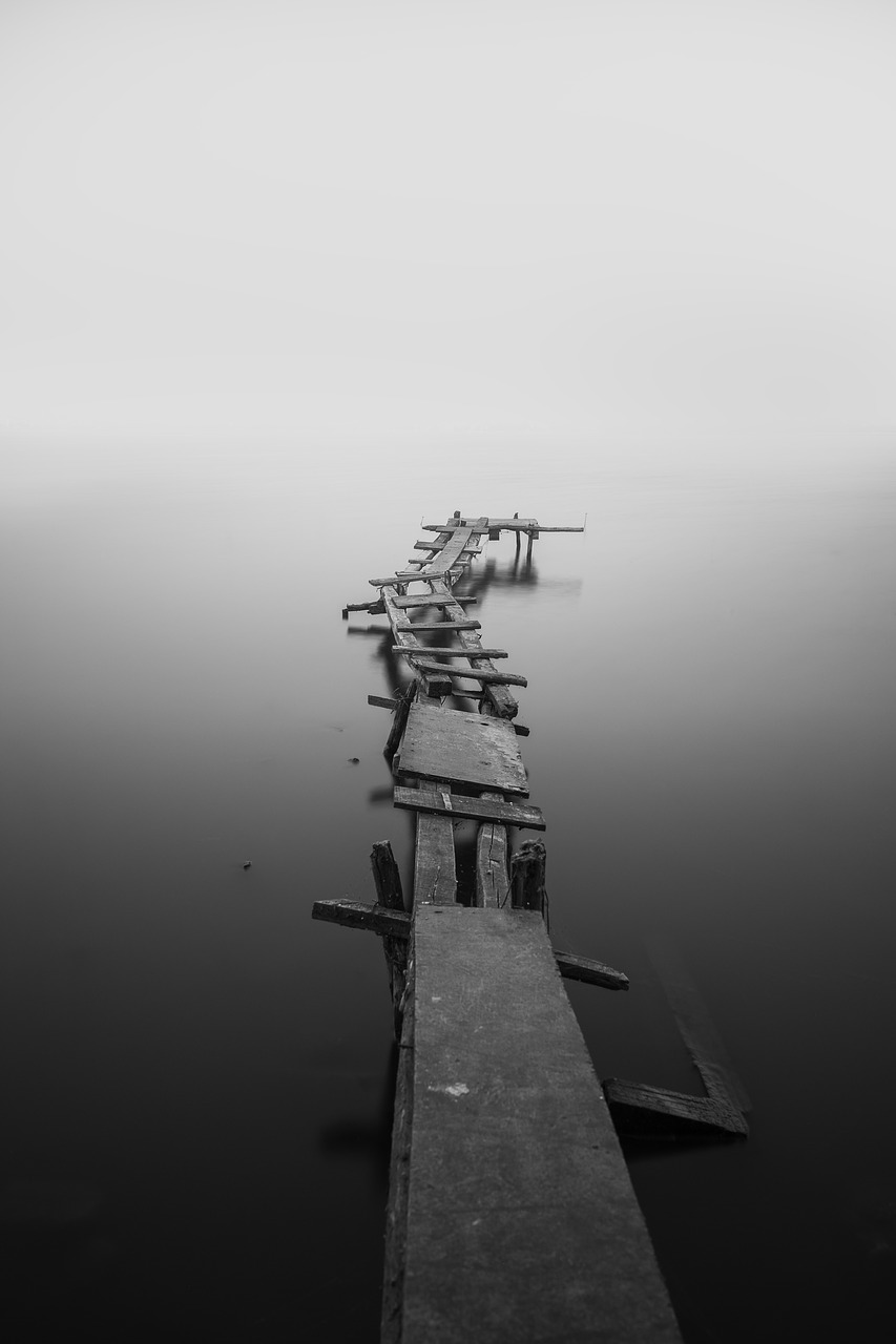 calm dock fog free photo
